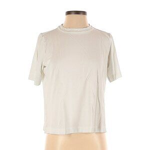 Eileen Fisher Staple White Short Sleeve Silk Top T-Shirt Crew Neck Relaxed Fit